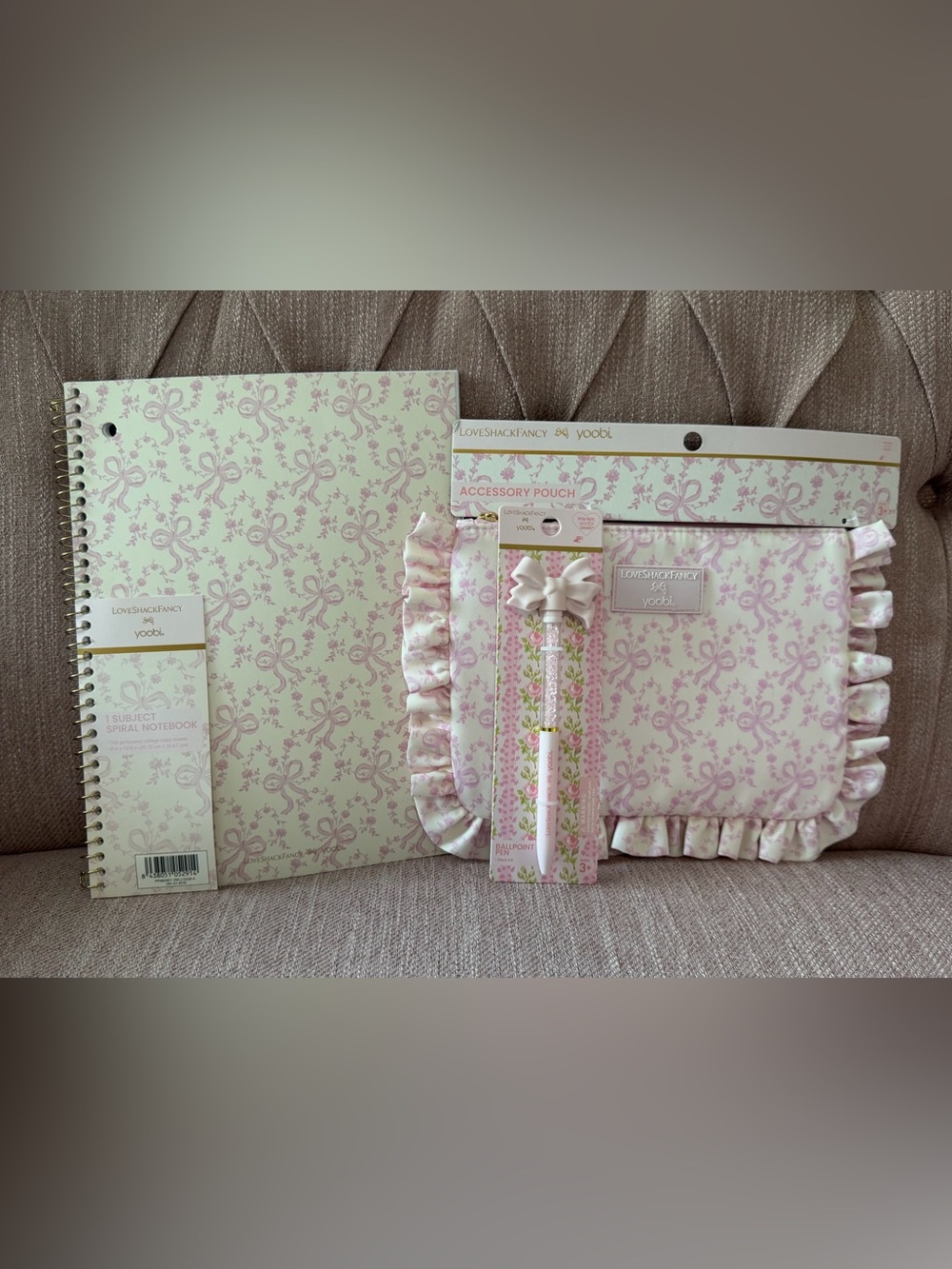 New Loveshackfancy for Target Bow Coquette stationary set
